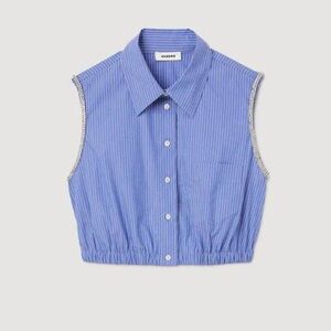 Sandro NWT  Blue stripe croptop
